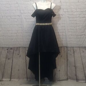 Lux high low formal/event gown with beautiful waist beading